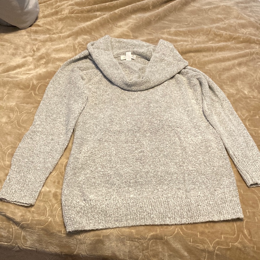 Motherhood Maternity Silver Cowl Neck Sweater
